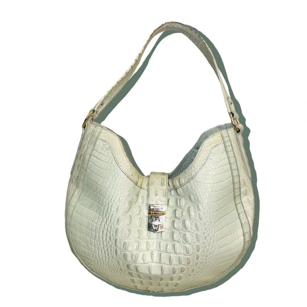 Brahmin Bethany Croc leather Hobo Bag
